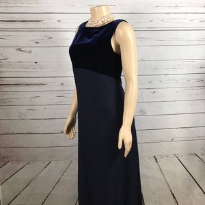 Navy chiffon velvet prom bridesmaid dress size 12